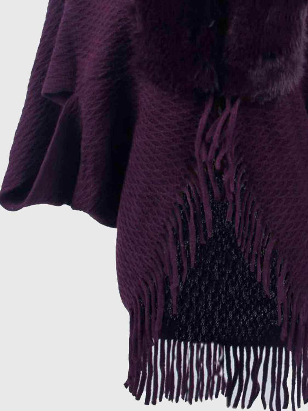 Open Front Fringe Hem Poncho - Trendsi - Flyclothing LLC