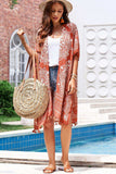 Printed Tassel Trim Open Front Cardigan - Trendsi - Flyclothing LLC