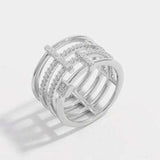 925 Sterling Silver Inlaid Zircon Ring - Trendsi - Flyclothing LLC