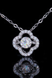 925 Sterling Silver Moissanite Flower Pendant Necklace - Trendsi - Flyclothing LLC