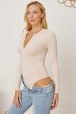 Zip Up Long Sleeve Bodysuit - Trendsi - Flyclothing LLC