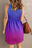 Buttoned Round Neck Sleeveless Mini Magic Dress - Trendsi - Flyclothing LLC