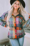 Plaid V-Neck Button Down Jacket - Trendsi - Flyclothing LLC