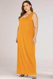 Plus Size Scoop Neck Maxi Tank Dress - Trendsi - Flyclothing LLC