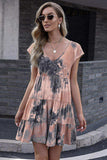 Tie-Dye Ruffle Hem Dress - Trendsi - Flyclothing LLC