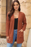 Open Front Dropped Shoulder Cardigan with Pockets - Trendsi - Flyclothing LLC