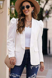Puff Sleeve Shawl Collar Blazer - Trendsi - Flyclothing LLC