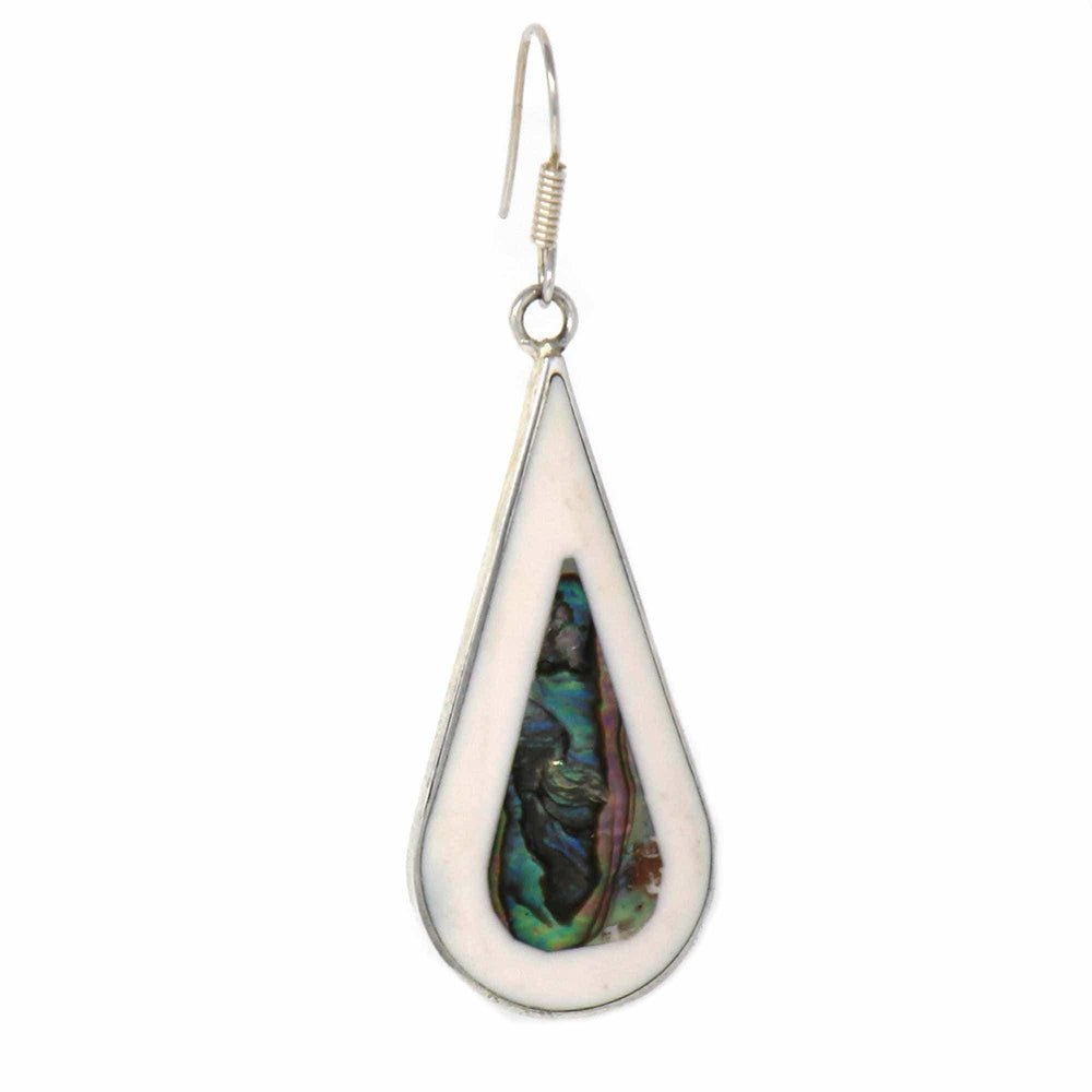 Teardrop Abalone and Mother of Pearl Drop Earrings - Artisana - Flyclothing LLC