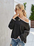 Boat Neck Dropped Shoulder Sweater - Trendsi - Flyclothing LLC