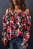 Floral Off-Shoulder Flounce Sleeve Layered Blouse - Trendsi - Flyclothing LLC