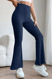 Basic Bae Full Size Ribbed High Waist Flare Pants - Trendsi - Flyclothing LLC