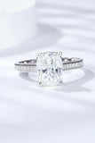 3 Carat Moissanite Platinum-Plated Side Stone Ring - Trendsi - Flyclothing LLC