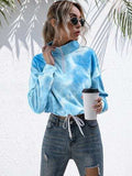 Tie-Dye Quarter Zip Dropped Shoulder Sweatshirt - Trendsi - Flyclothing LLC