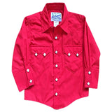 Kid's Youth Vintage Solid Red Western Shirt - Rockmount Clothing - Flyclothing LLC