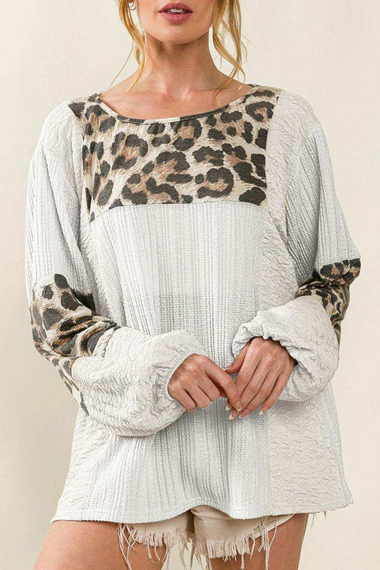 Printed Round Neck Long Sleeve Blouse - Trendsi - Flyclothing LLC