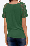 V-Neck Raglan Sleeve Tee - Trendsi - Flyclothing LLC