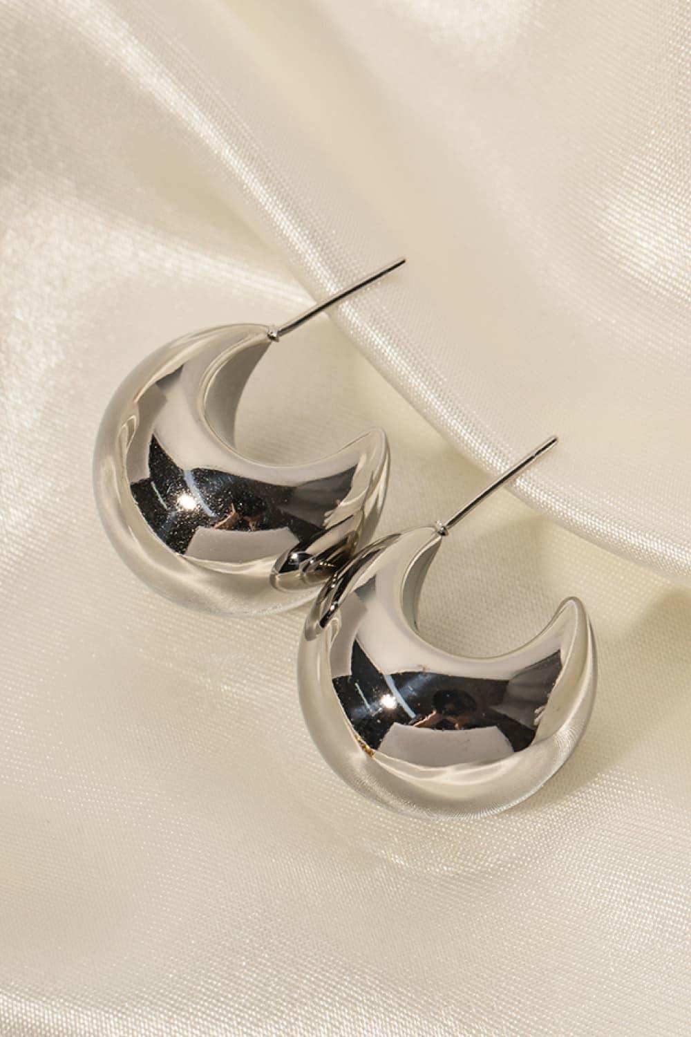Stainless Steel C-Hoop Earrings - Trendsi - Flyclothing LLC