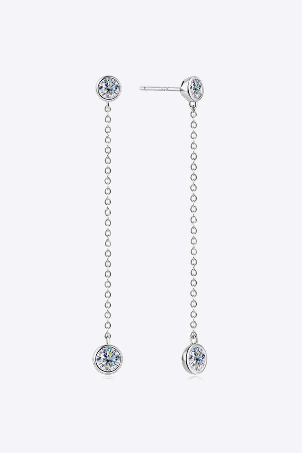 Moissanite Chain Earrings - Trendsi - Flyclothing LLC