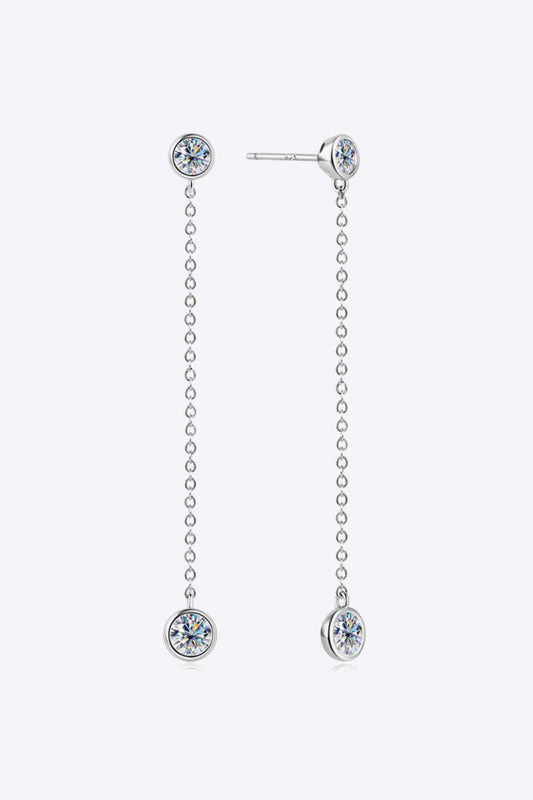 Moissanite Chain Earrings - Trendsi - Flyclothing LLC