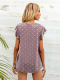 Round Neck Butterfly Sleeve Top - Trendsi - Flyclothing LLC