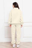 Half Zip Long Sleeve Sweatshirt and Pants Set - Trendsi - Flyclothing LLC