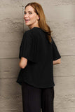 V-Neck Flutter Sleeve Blouse - Trendsi - Flyclothing LLC