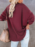 Buttoned Drop Shoulder Top - Trendsi - Flyclothing LLC