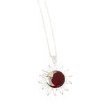 Sun and Moon Red Jasper Pendant with Chain - Artisana - Flyclothing LLC
