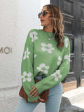 Floral Dropped Shoulder Sweater - Trendsi - Flyclothing LLC