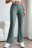Basic Bae Full Size Ribbed High Waist Flare Pants - Trendsi - Flyclothing LLC