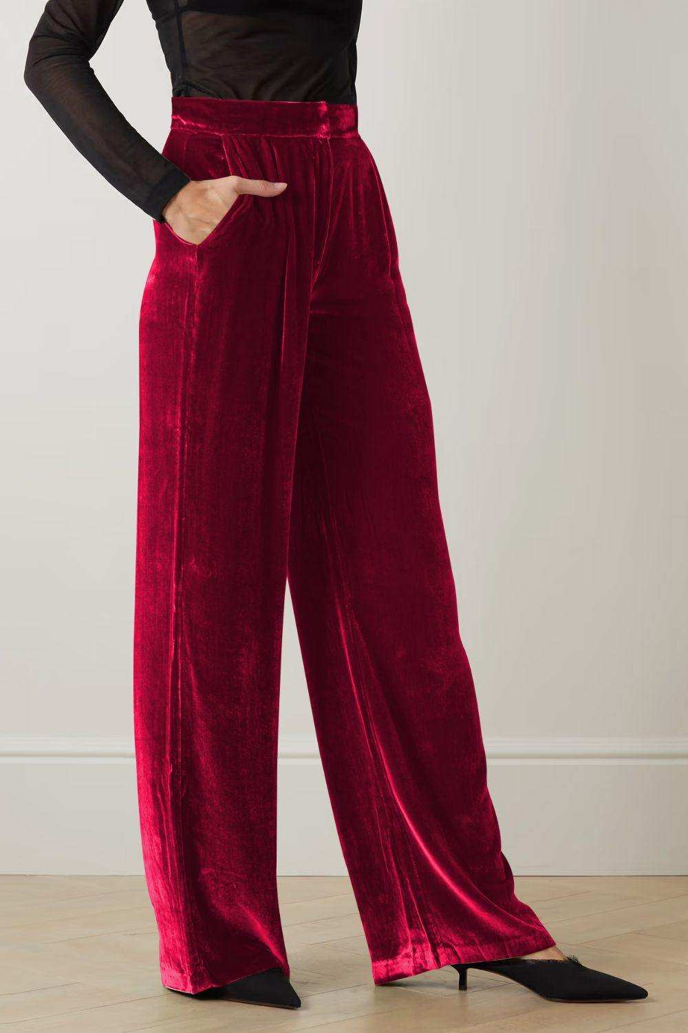 Loose Fit High Waist Long Pants with Pockets - Trendsi - Flyclothing LLC