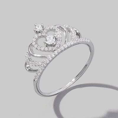 Crown Shape Zircon 925 Sterling Silver Ring - Trendsi - Flyclothing LLC