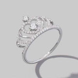 Crown Shape Zircon 925 Sterling Silver Ring - Trendsi - Flyclothing LLC