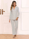 Collared Neck Loungewear Set with Pocket - Trendsi - Flyclothing LLC