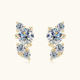 925 Sterling Silver Moissanite Stud Earrings - Trendsi - Flyclothing LLC