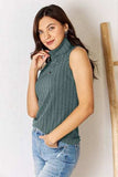 Basic Bae Full Size Ribbed Turtleneck Tank - Trendsi - Flyclothing LLC