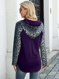 Leopard Raglan Sleeve Hoodie - Trendsi - Flyclothing LLC