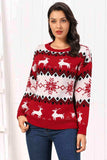Reindeer Round Neck Sweater - Trendsi - Flyclothing LLC