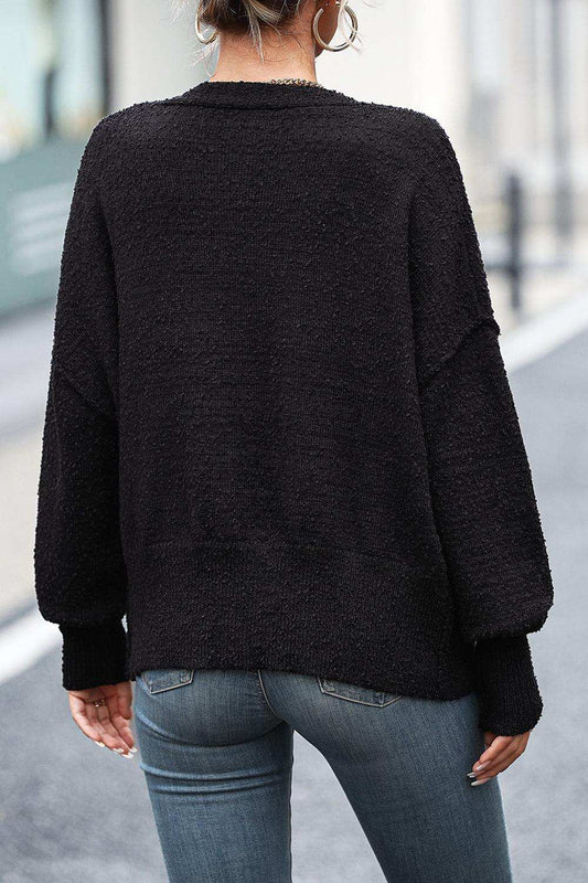 Button-Up Dropped Shoulder Cardigan - Trendsi - Flyclothing LLC