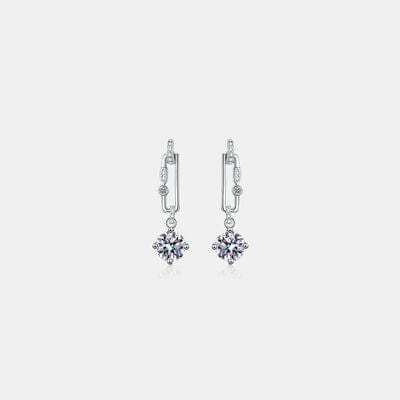 2 Carat Moissanite 925 Sterling Silver Earrings - Trendsi - Flyclothing LLC