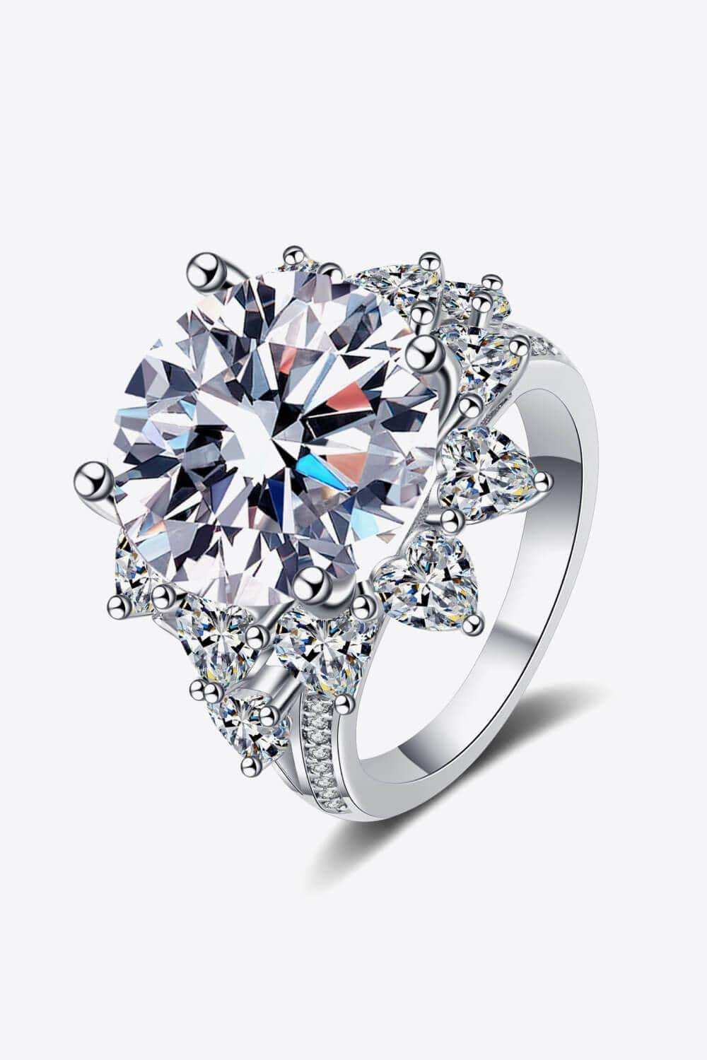 10 Carat Moissanite Flower-Shaped Ring - Trendsi - Flyclothing LLC
