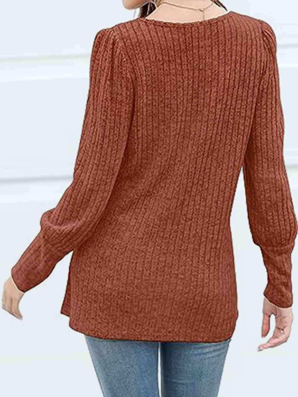 Decorative Button Square Neck Top - Trendsi - Flyclothing LLC