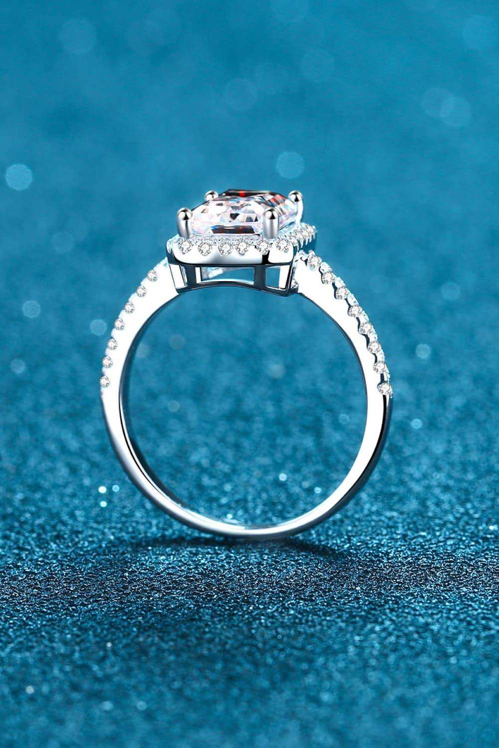 2 Carat Moissanite 925 Sterling Silver Halo Ring - Trendsi - Flyclothing LLC