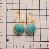 Natural Stone Heart Drop Earrings - Trendsi - Flyclothing LLC