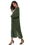Long Sleeve Open Front Buttoned Cardigan - Trendsi - Flyclothing LLC