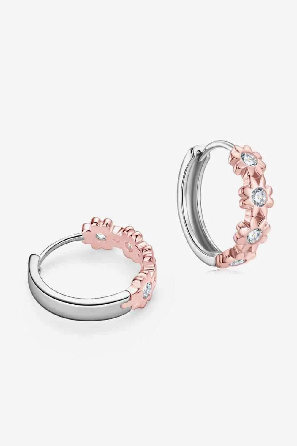 Moissanite 925 Sterling Silver Huggie Earrings - Trendsi - Flyclothing LLC