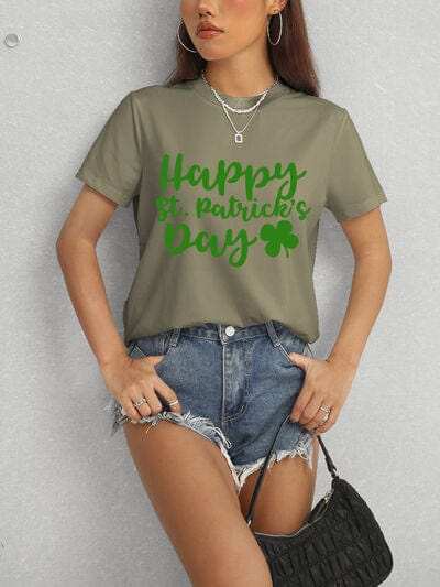 HAPPY ST. PATRICK'S DAY Short Sleeve T-Shirt - Trendsi - Flyclothing LLC