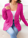 Button Down Cable-Knit Cardigan - Trendsi - Flyclothing LLC