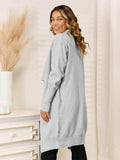 Long Sleeve Open Front Longline Cardigan - Trendsi - Flyclothing LLC