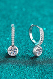 1 Carat Moissanite Rhodium-Plated Drop Earrings - Trendsi - Flyclothing LLC